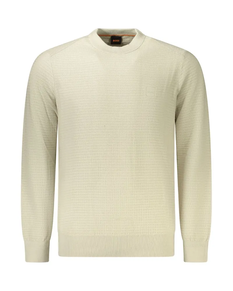 HUGO BOSS Rundhals Strickpullover 50483653 Elfenbein