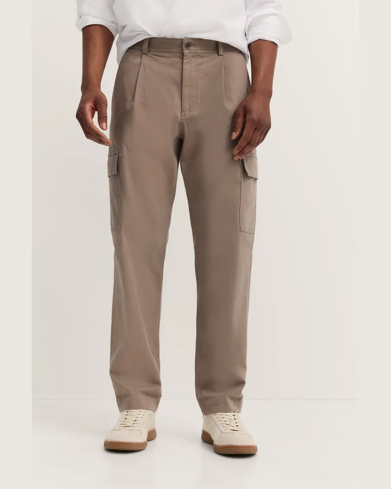 Bugatti Herren-Cargohose, Tapered Fit, Soft-Touch - Beige Beige