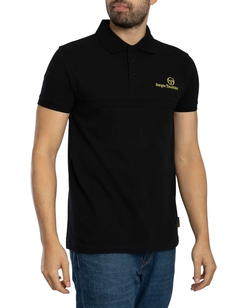 Sergio Tacchini Supermac Primo Polohemd, Schwarz Schwarz
