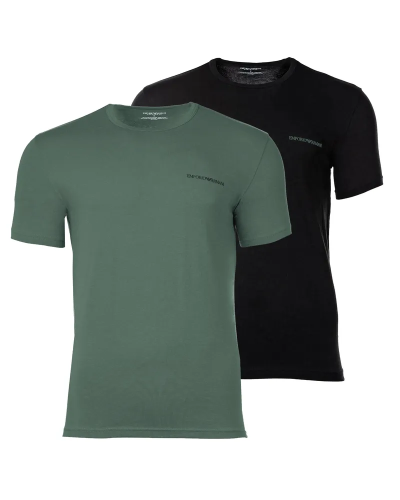 Emporio Armani 2Er-Pack Lounge-T-Shirts Mit Rundhalsausschnitt, Mehrfarbig Mehrfarbig