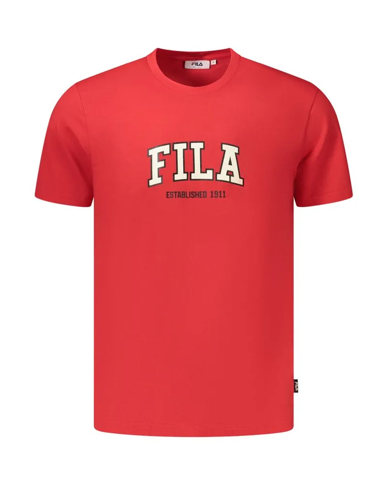 Fila Rosso Baumwoll-T-Shirt für Herren - Rot Rot
