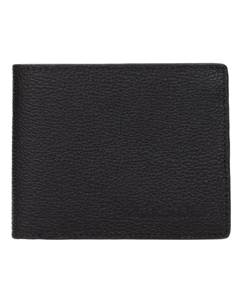A.Testoni Testoni schwarze Leder Geldbörse Schwarz