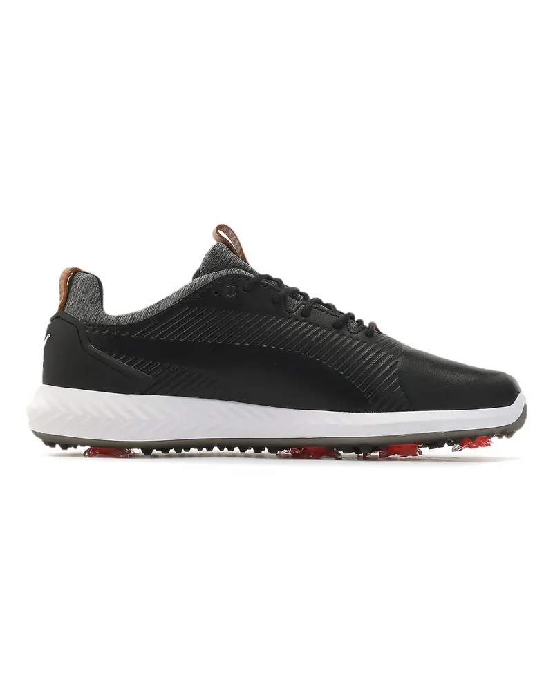 Puma Power Adapt 2,0 Golf Schnüre-up schwarzer glatte Leder-Herren-Trainer 190581 02 Schwarz