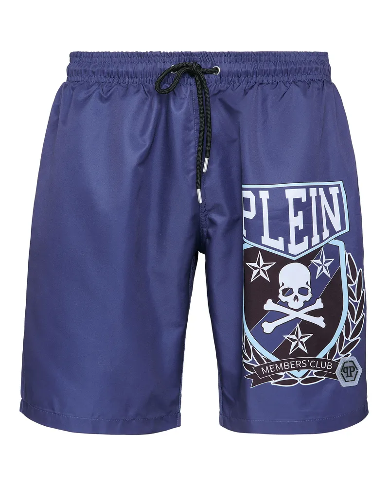 Philipp Plein Badehose Skull&Bones Dunkelblau