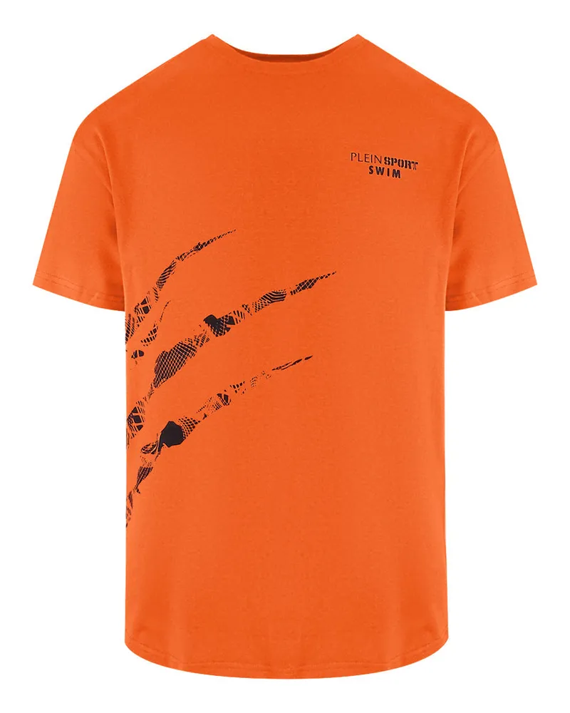 Philipp Plein Scratch Logo Orange Fluo T-shirt Orange