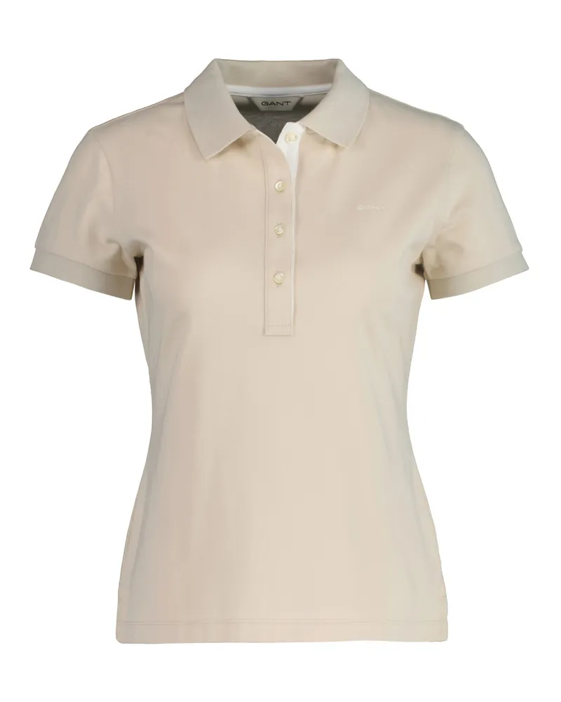Gant Contrast Collar Pique Polo Poloshirt Beige