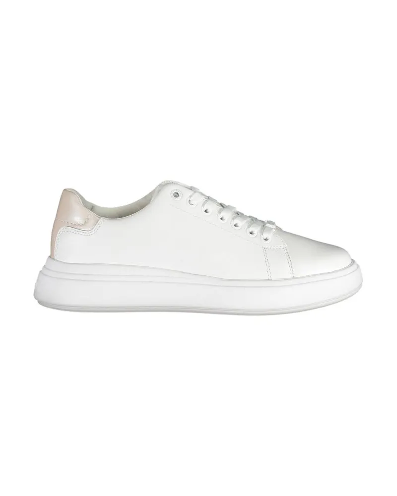 Calvin Klein Bianco Leder Damen Sneaker Weiß