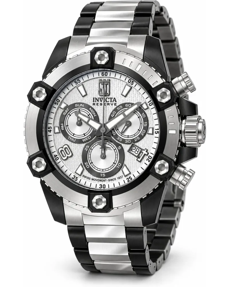 Invicta Jason Taylor 51283 Herrenuhr - Quarzwerk - Edelstahl mit silbernem Zifferblatt - 50 mm Silber