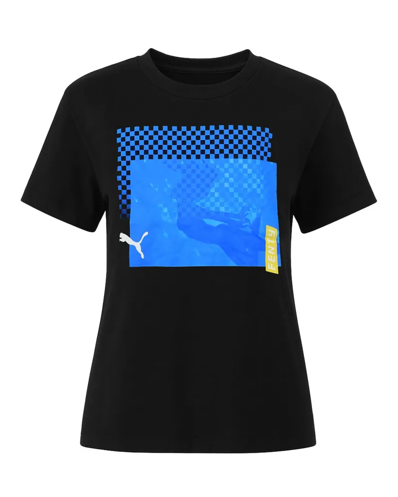 Puma x Rihanna Fenty Übergrößen Damen Schwarzes T-Shirt Schwarz