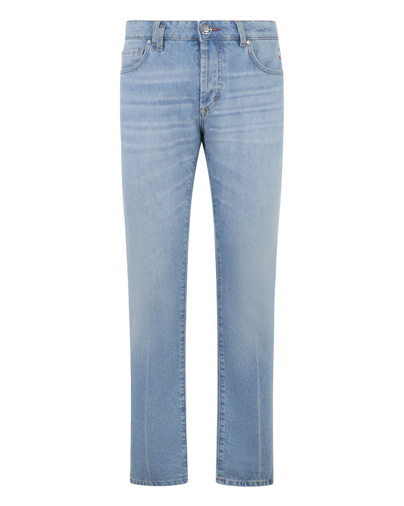 Philipp Plein Basic Straight Cut Jeans Hellblau