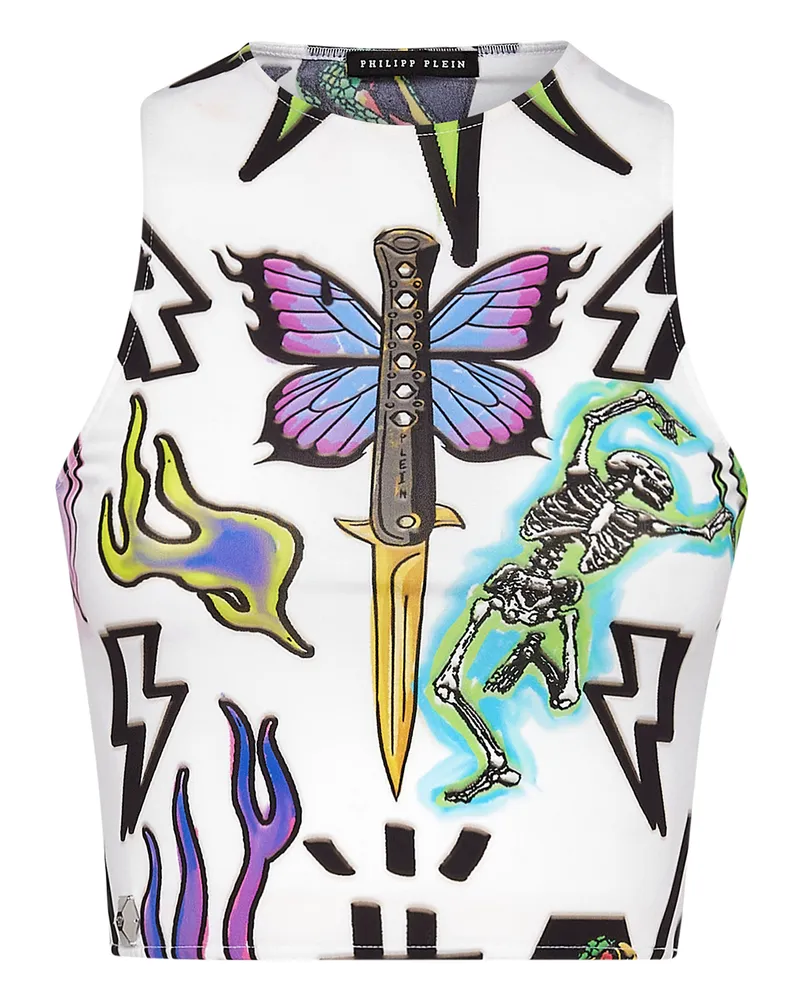 Philipp Plein Tanktop Monogram Weiß