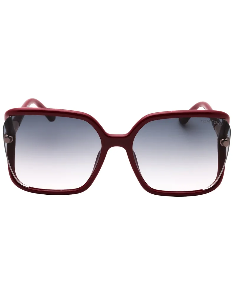 Tom Ford Sonnenbrille mit Farbverlauf und glänzendem Fuchsia-Rahmen Violett