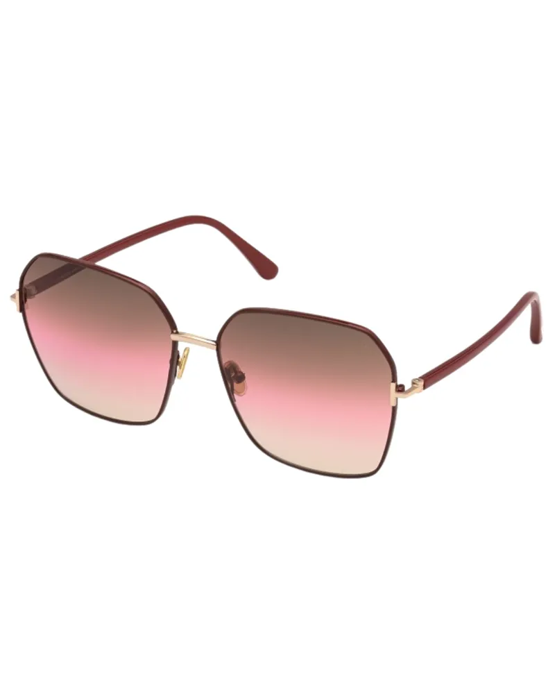 Tom Ford FT0839 69F Claudia-02 Gl�nzende Bordeaux-Sonnenbrille Rot