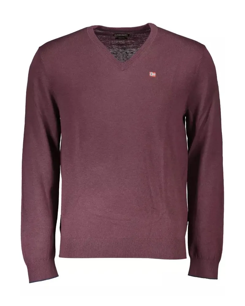 Napapijri V-Ausschnitt Pullover Baumwollstrickware Fuchsia
