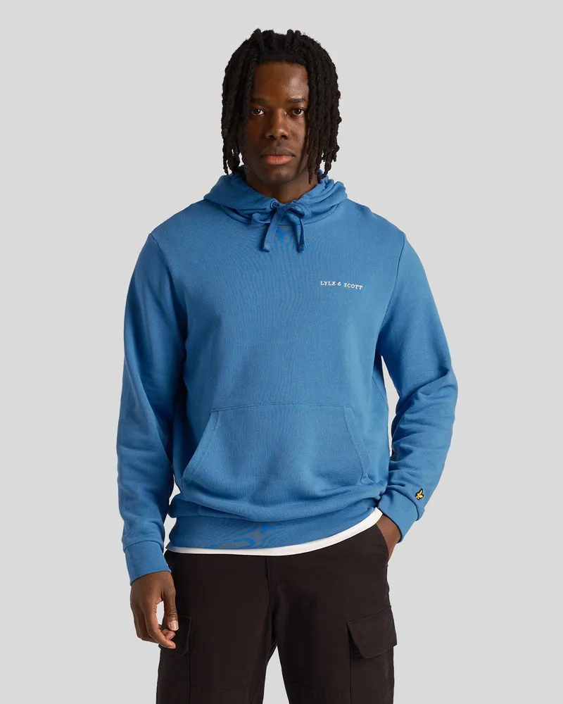 Lyle & Scott Bestickter Loopback-Kapuzenpullover für Herren in Blau Blau