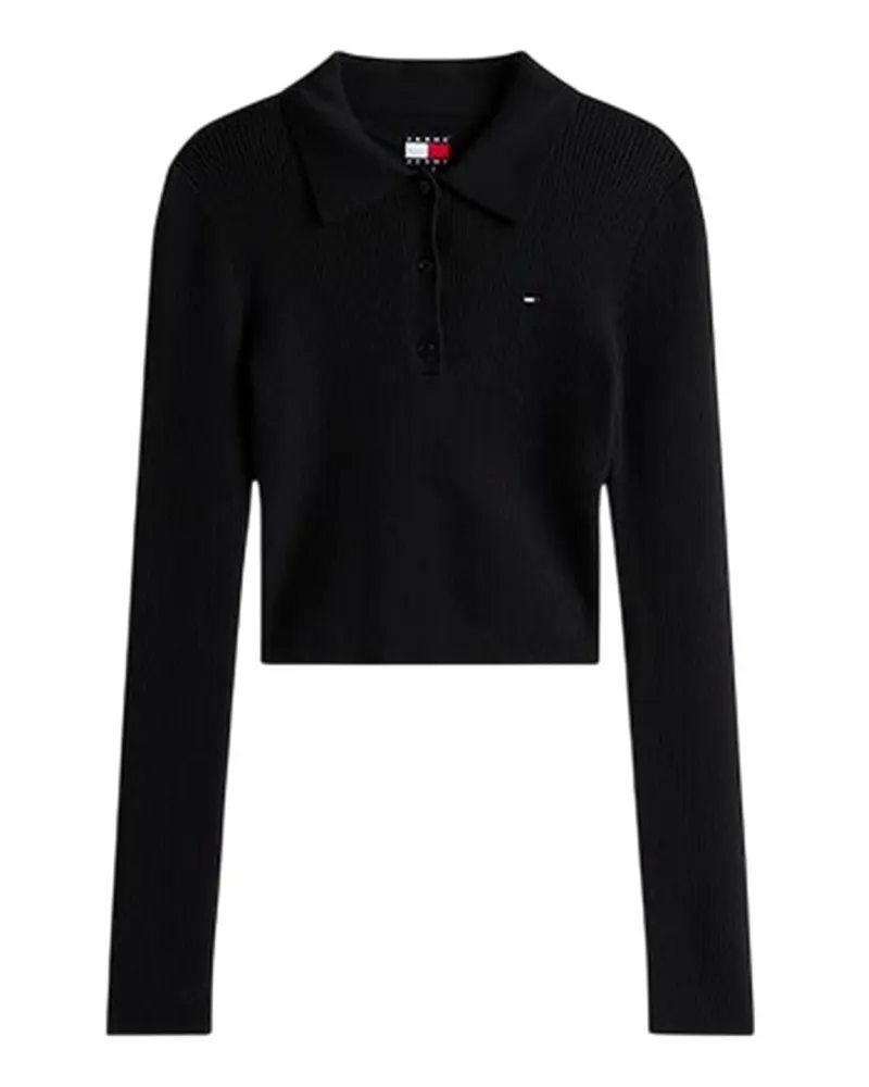 Tommy Hilfiger Poloshirt für Damen, Schmal (Schwarz Schwarz