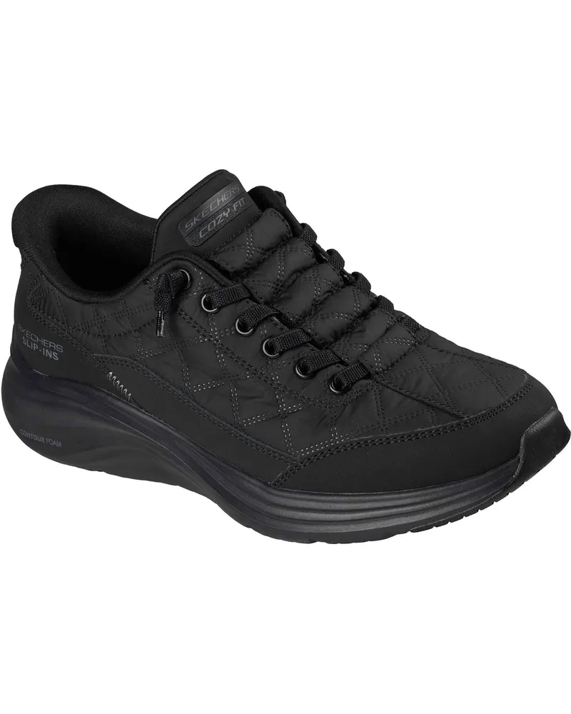 Skechers Contour Foam Gemütliche Passform Textil Damen Schwarz Standard Turnschuhe Schwarz