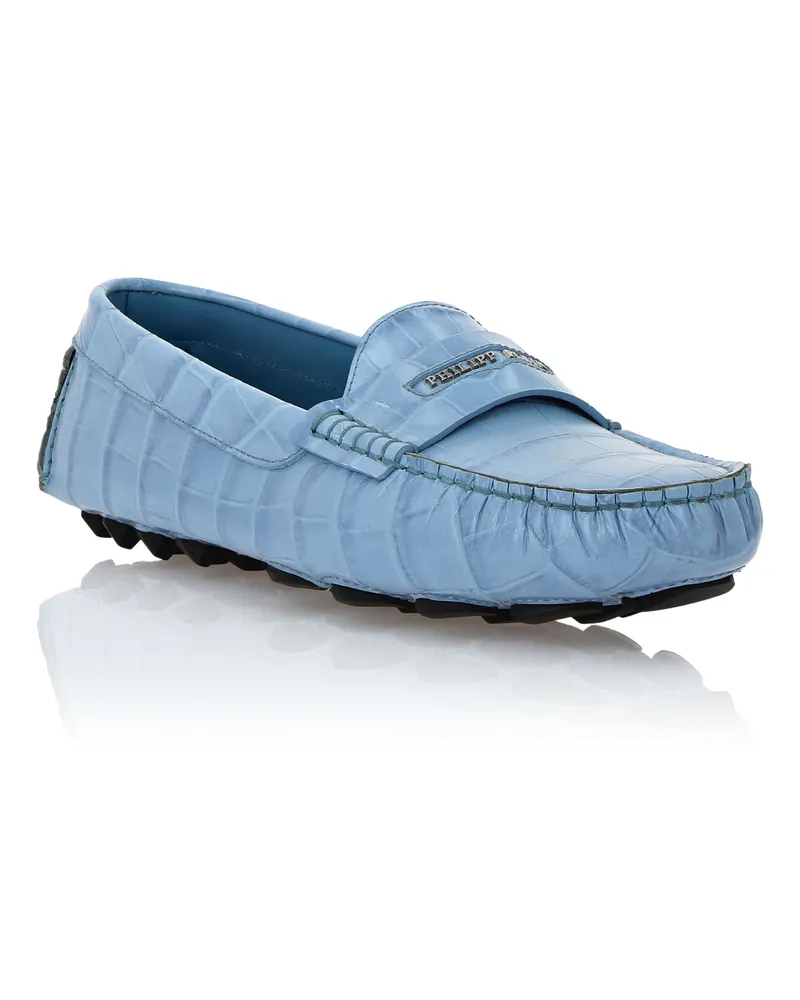 Philipp Plein Mokassin Hellblau