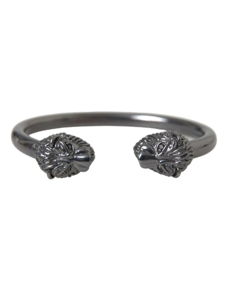 Nialaya Löwenkopf-Armband in Gunmetal Dunkelgrau