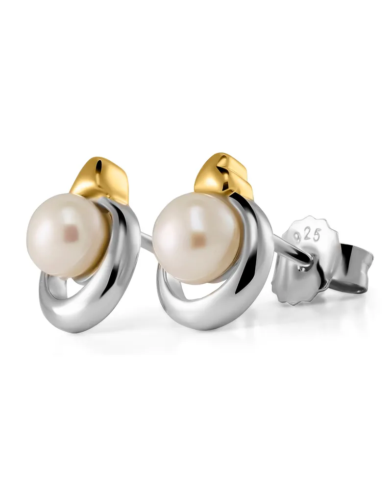 Orphelia Mathilde' Ohrstecker für Damen, 925 Sterling Silber - Silber/Gold ZO-7510/G Silber