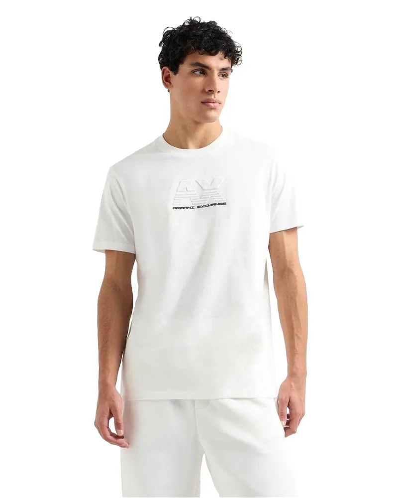 Armani Exchange T-Shirt für Herren, Regulär (Naturweiß Wollweiß