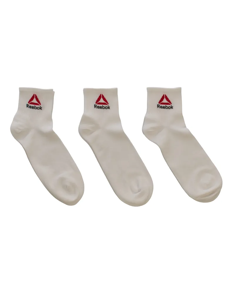 Reebok 3er-Pack D0850 Söckchen für Damen und Herren Weiß