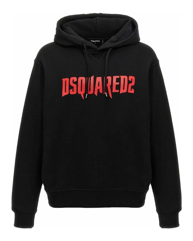 Dsquared2 Horror Logo Schwarzer Hoodie Schwarz