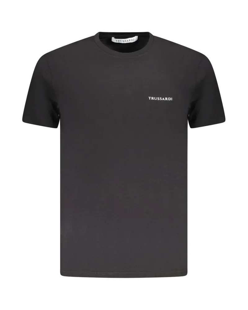 Trussardi Kurzarm Rundhals-T-Shirt Dunkelgrau