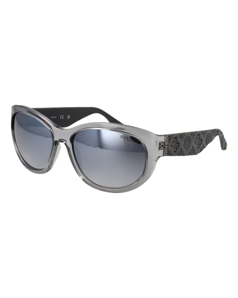 Guess Grau Sonnenbrillen mit gemusterten Bügeln Silber