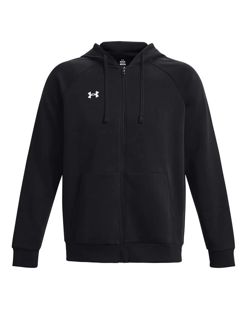 Under Armour Rival" Kapuzenpullover Durchgehender Reißverschluss für Herren/Damen Unisex (Schwarz Schwarz