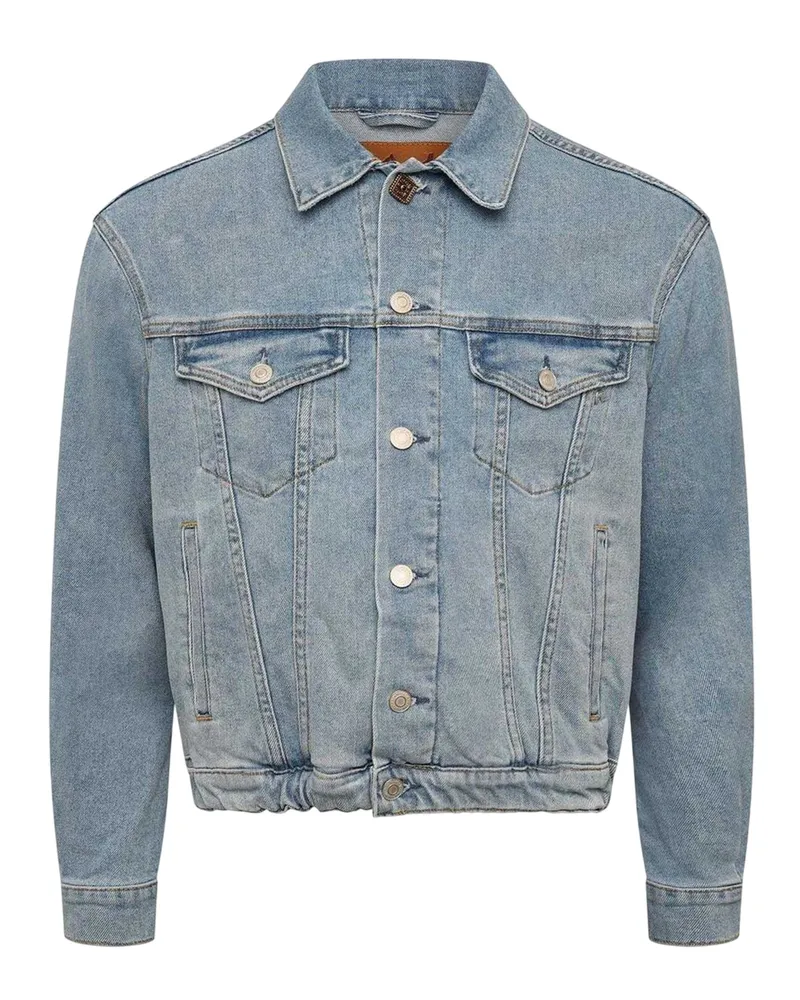 Replay Jeansjacke für Damen, Punkt Kragen (Blau Blau
