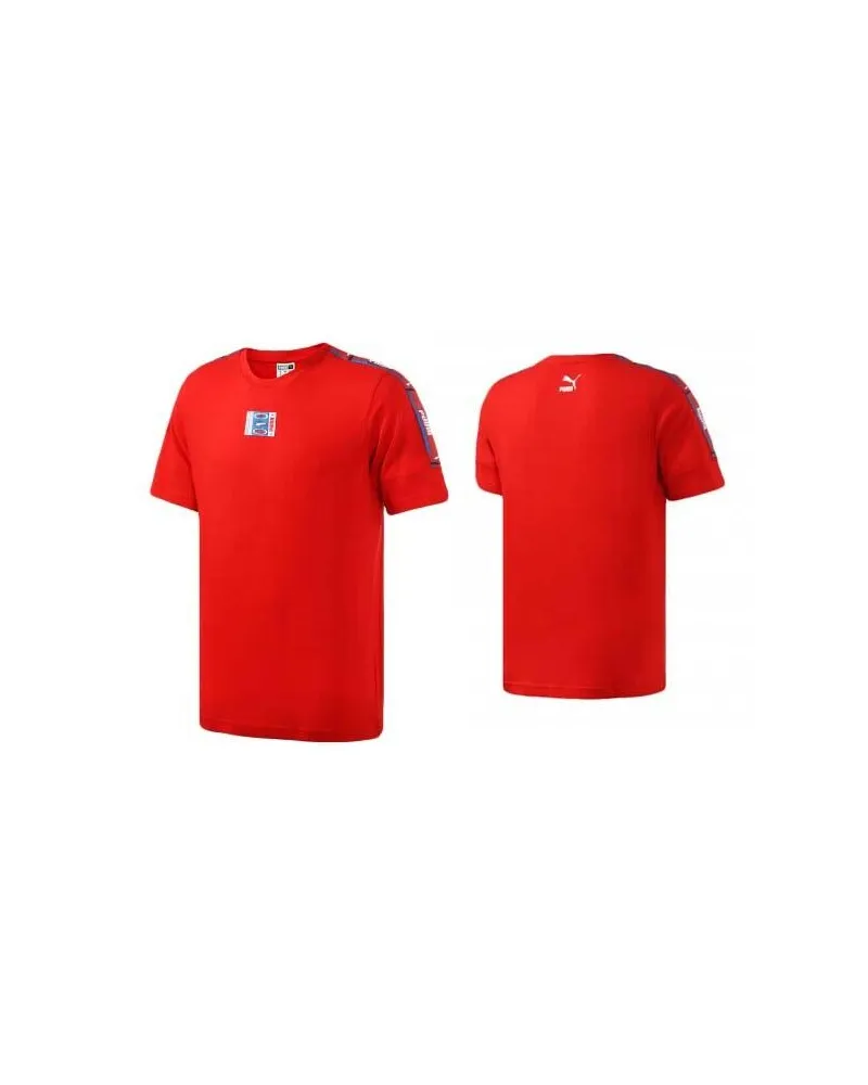 Puma 90S Retro Tape Kurzschläfe T-Shirt Top Tee Red Mens 579516 04 Rot
