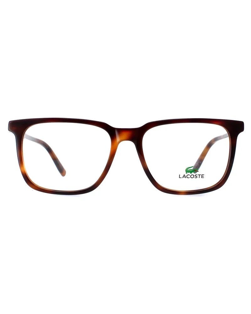 Lacoste Square Unisex Braun Havanna Burgund Brille Braun