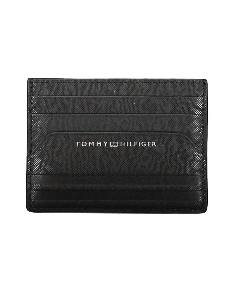 Tommy Hilfiger Schwarze Leder Herren Geldbörse Schwarz