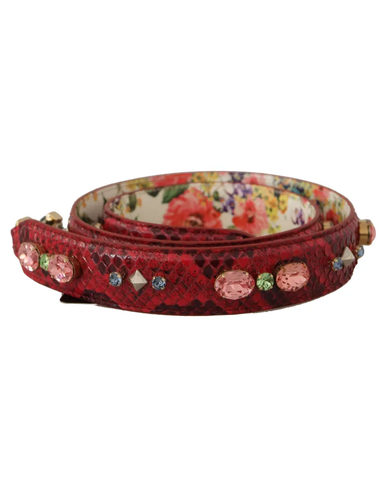 Dolce & Gabbana Elegante Rote Pythonledertasche mit Schulterriemen für Damen Rot
