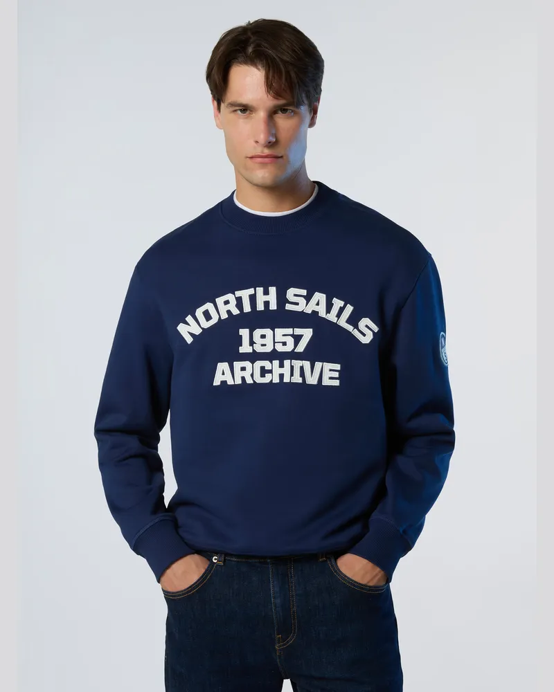 North Sails Sweatshirt Archiv-Style mit Öse Marineblau