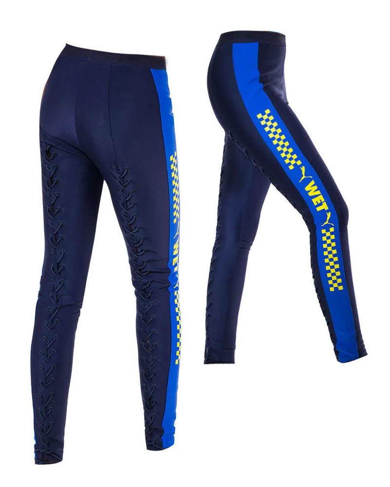Puma x Fenty Seitenschlitz Damen Blaue Leggings Blau