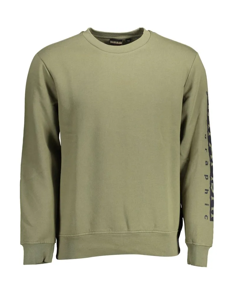 Napapijri Crew-Neck-Sweatshirt mit grafischem Ärmel Salbeigrün