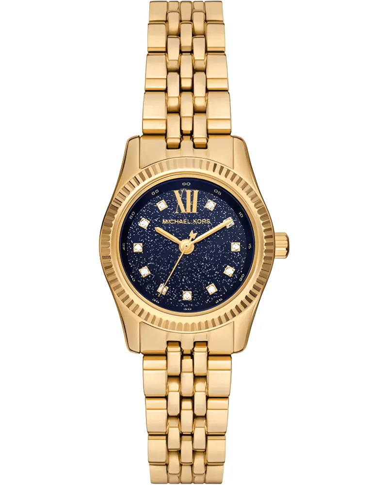 Michael Kors Anspruchsvolle  MK4802 Damenuhr mit blauem Zifferblatt Gold