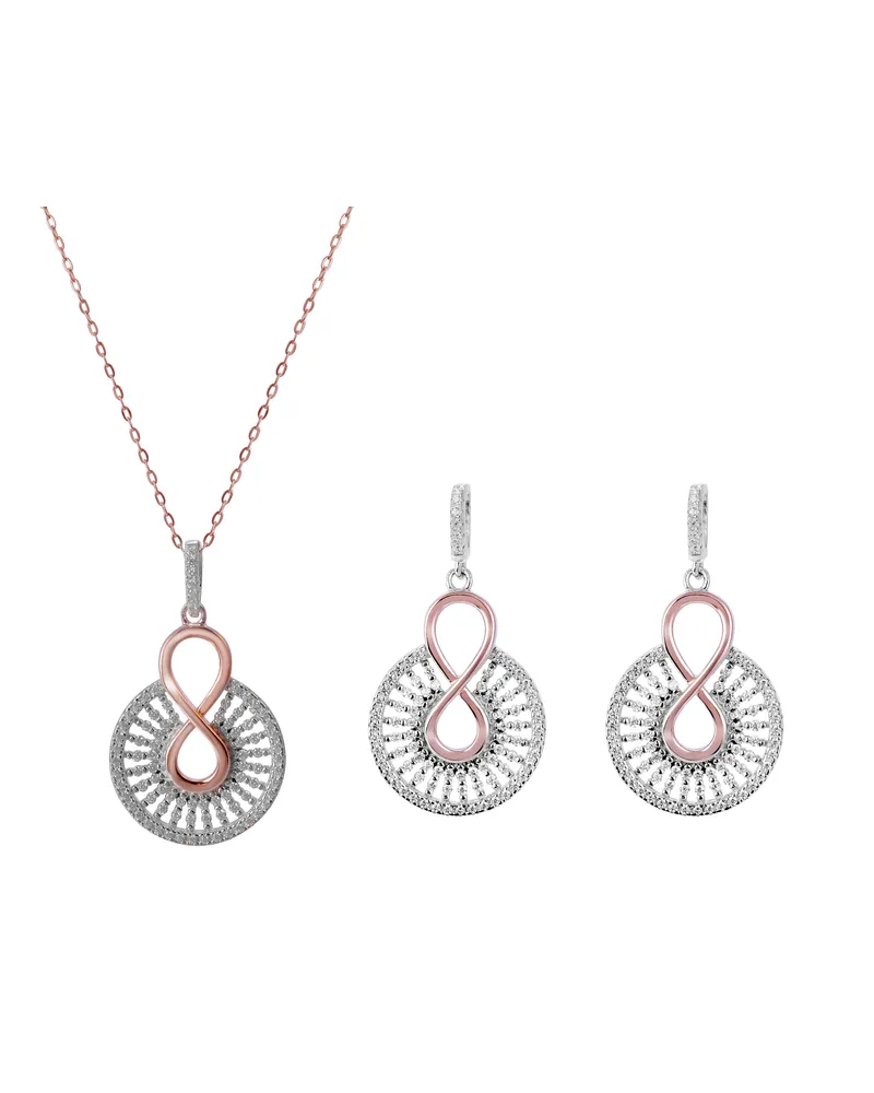 Orphelia Frida' Damen-Set aus 925er Sterlingsilber: Halskette + Ohrringe – Rosé SET-7437 Rosé