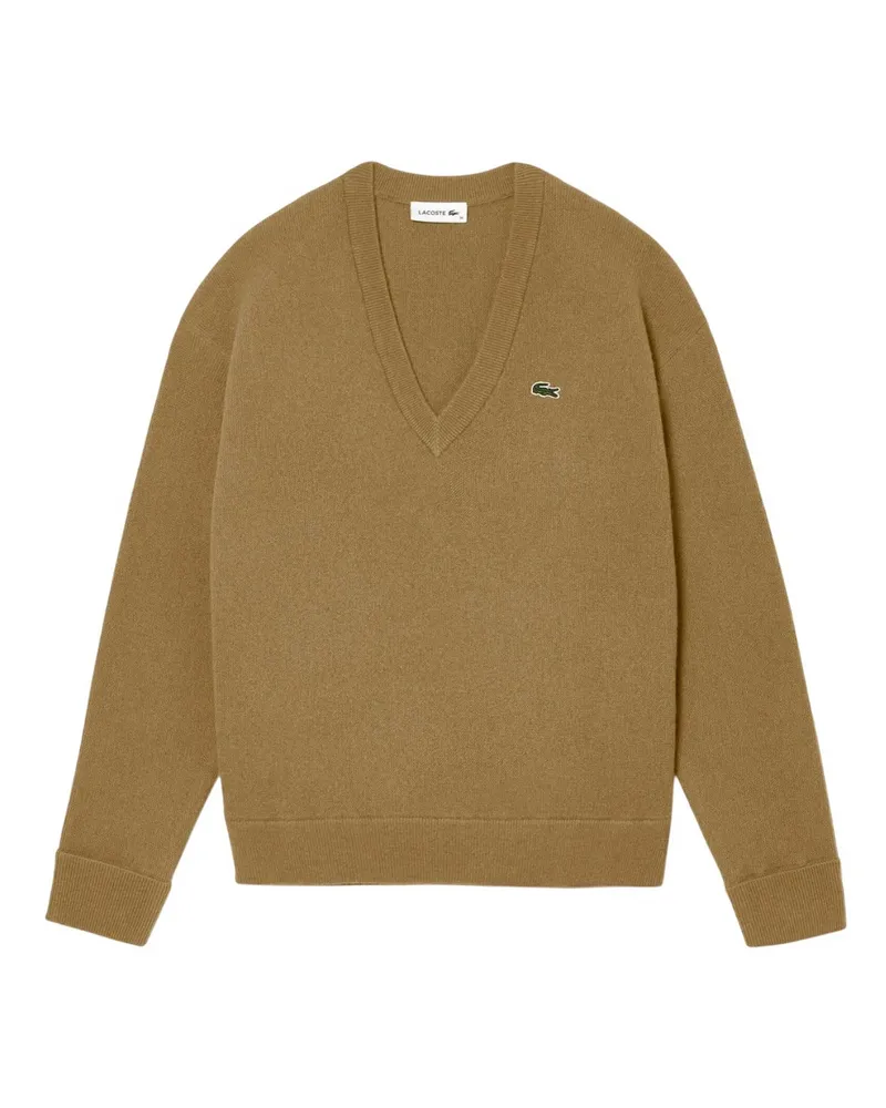 Lacoste Carded" Pullover für Damen, Perlmuster leger (Braun Braun