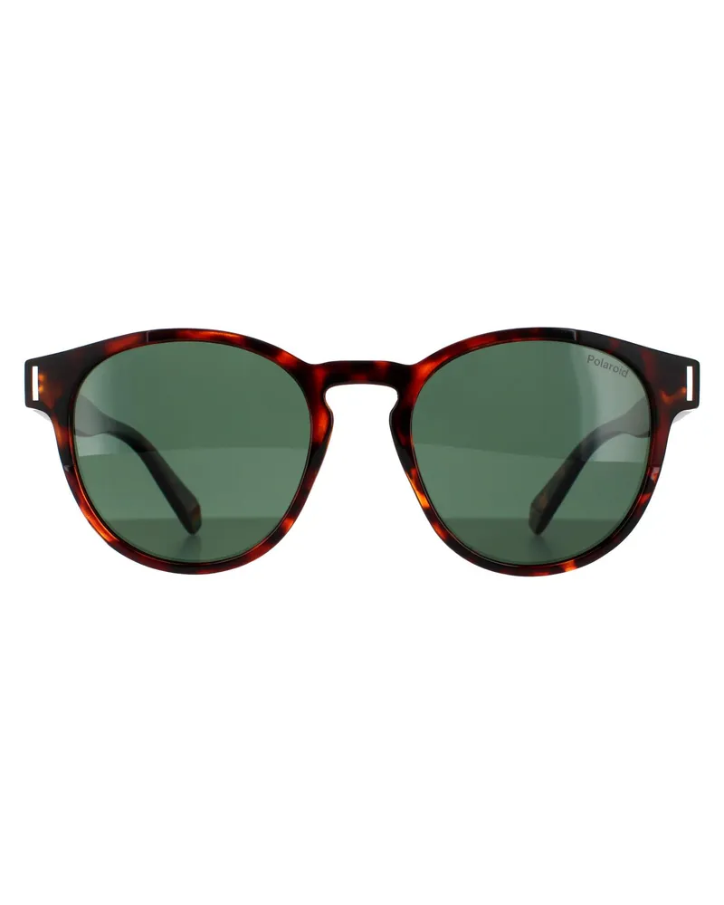 Polaroid Runde Unisex dunkel Havanna grün polarisierte Sonnenbrille Braun