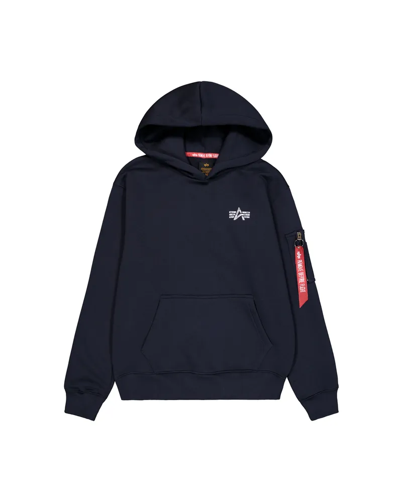 Alpha Industries Signature Backprint Hoodie Blau