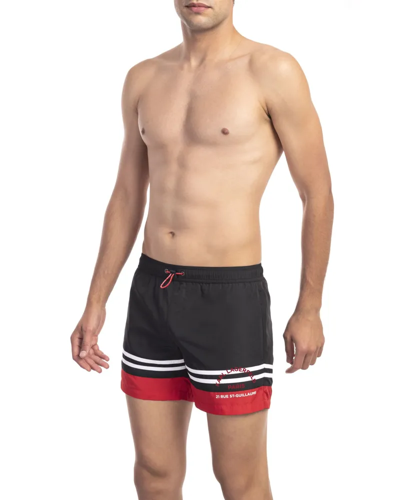 Karl Lagerfeld Badeshorts Golf Herren Schwarz Schwarz