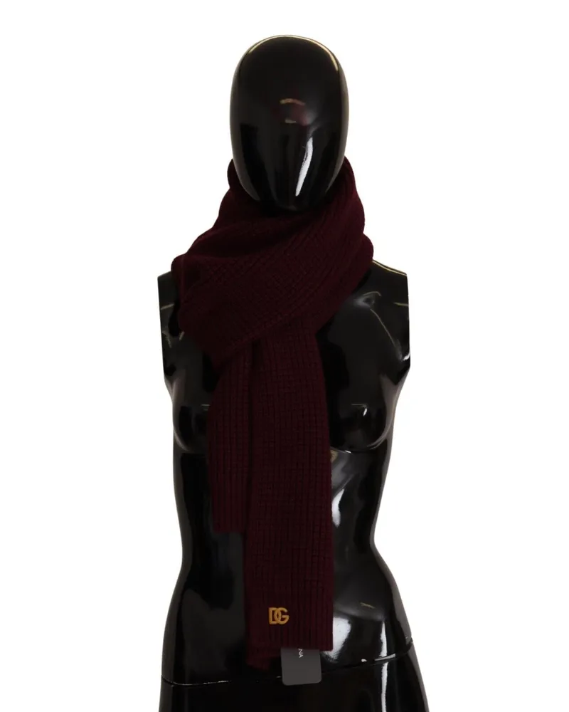 Dolce & Gabbana Red Red Cashmere Logo Brap Schwarz