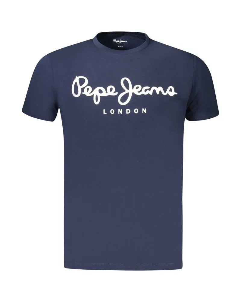 Pepe Jeans Blaues Baumwoll-Herren-T-Shirt Blau