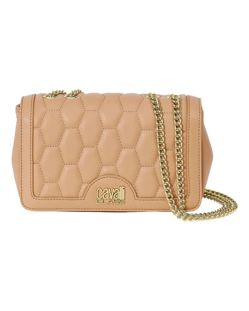 Roberto Cavalli Damen-Schultertasche mit Kettenriemen CCHB0195 Beige