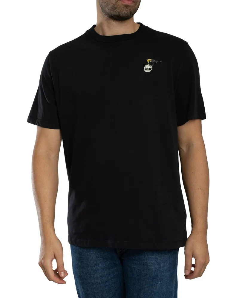 Timberland T-Shirt Mit Slogan-Rückengrafik, Schwarz Schwarz