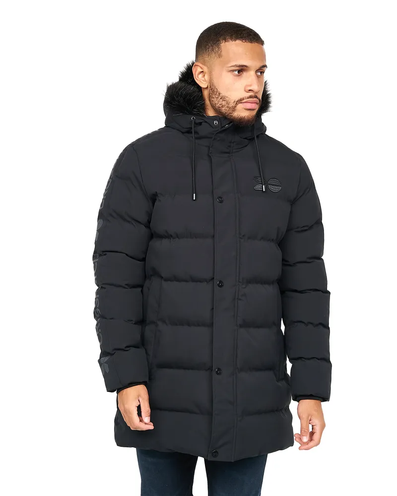 CrossHatch Daydream" Parka für Herren (Schwarz Schwarz