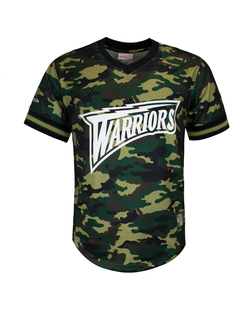 Mitchell & Ness NBA Golden State Warrior Camo Mesh Mens T-Shirt Grün